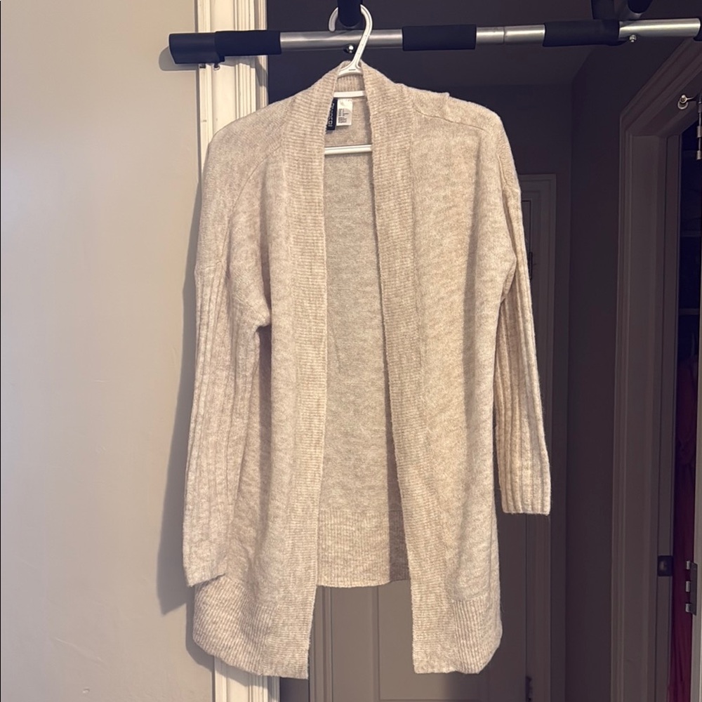 Women's Cream Open-Front Sweater